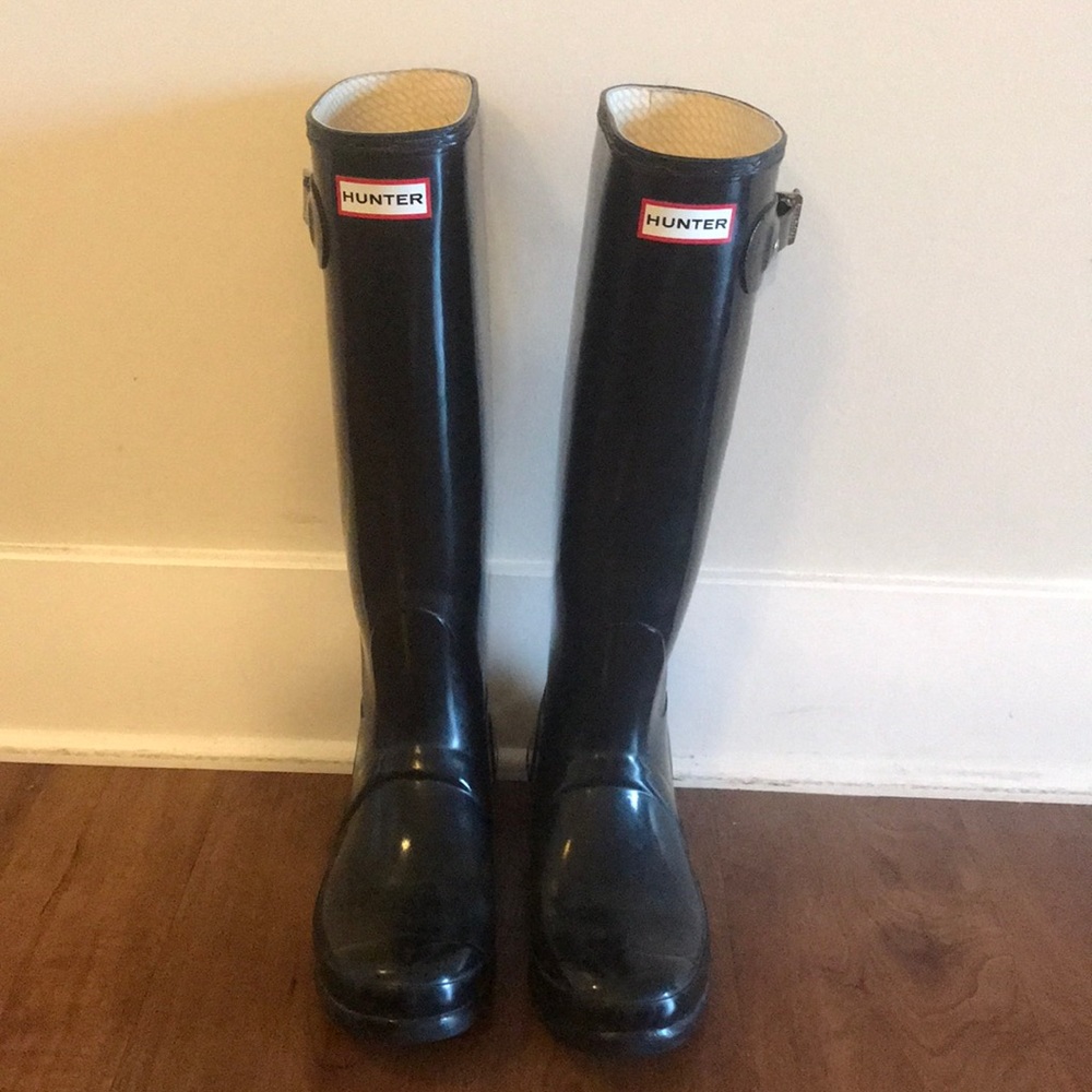 Hunter original gloss boots size 8